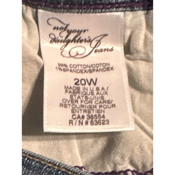 NYDJ Not Your Daughters Jeans Size 20W Dark Wash Wide Leg Style W700U5 Pocket - Picture 9 of 9